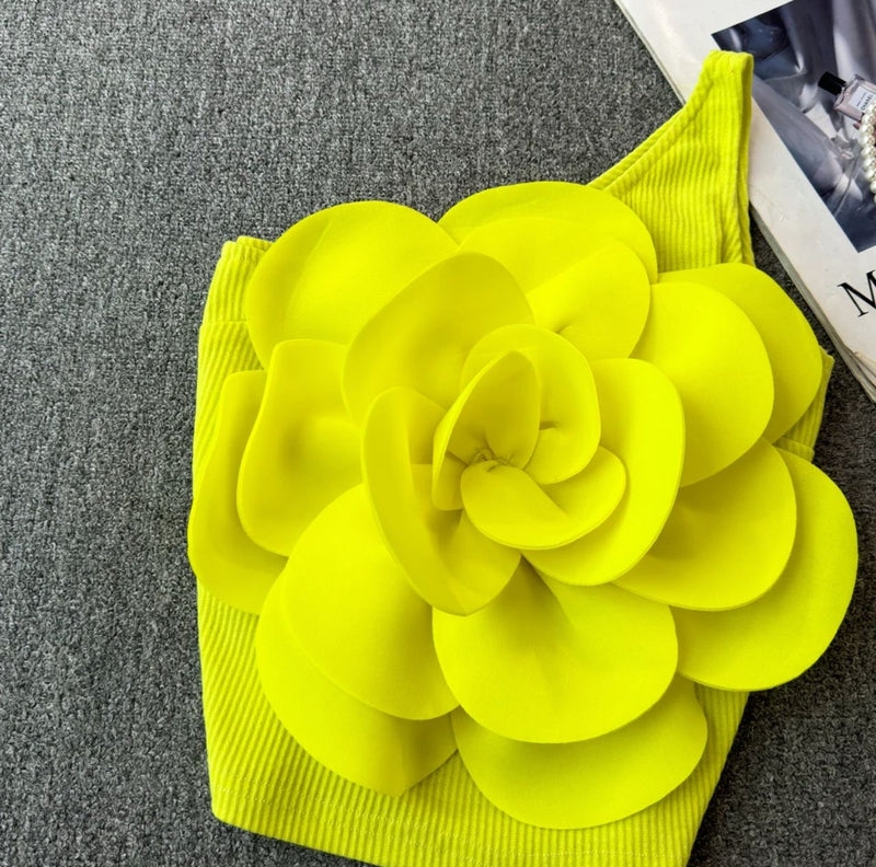 Saly Rosette Oneshoulder Top