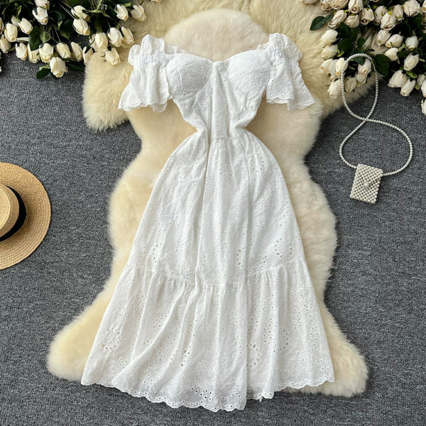 Filicia Eyelet Cotton Dress In White