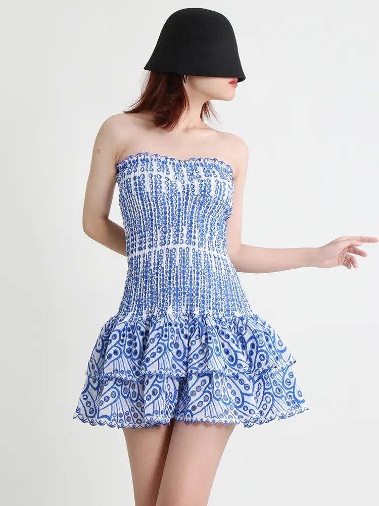 Praiano Luxe Summer Dress in Blue