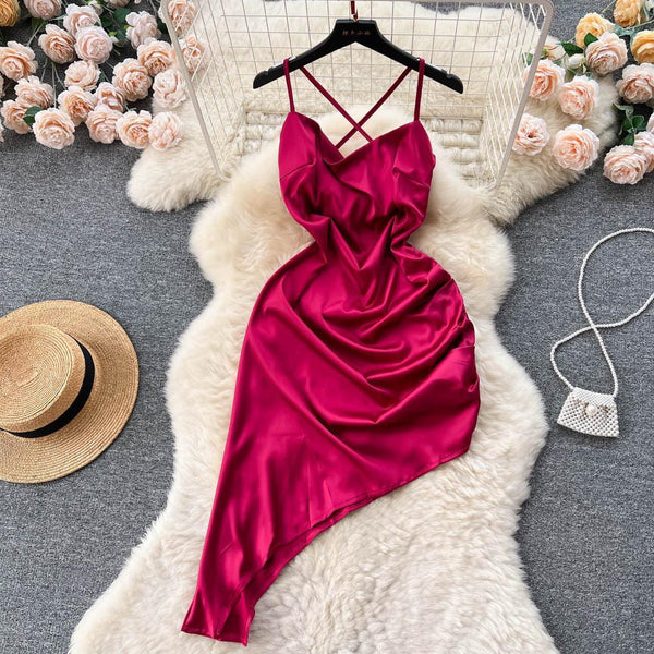 Straight Jewel Embellished Neckline Ruching Torso A-Line Slit Satin Evening  Dress Party Gown - China Evening Gown and Evening Dresses price |  Made-in-China.com
