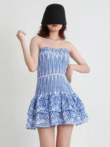 Praiano Luxe Summer Dress in Blue - Alamode By Akanksha