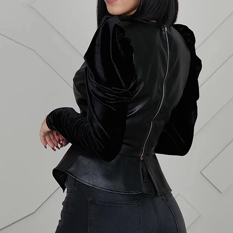 Bomb Pu Faux Leather Blouse - Alamode By Akanksha