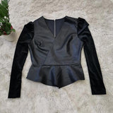 Bomb Pu Faux Leather Blouse - Alamode By Akanksha