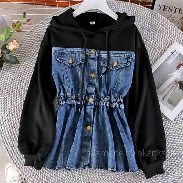 Denim online sweatshirt womens