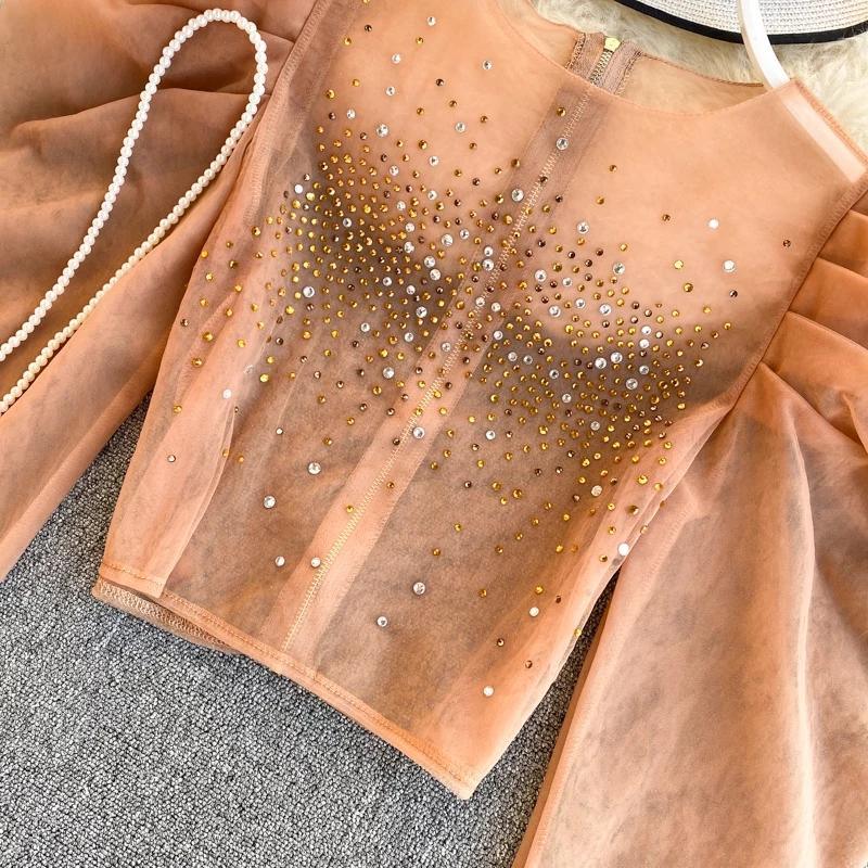 Drilling Puff Sleeve Blouse - Alamode By Akanksha