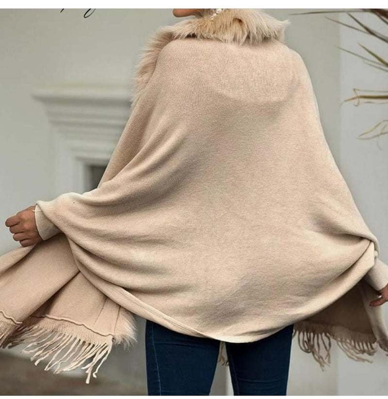 NYE Bestseller- Furry Tasseled Capes - Alamode By Akanksha