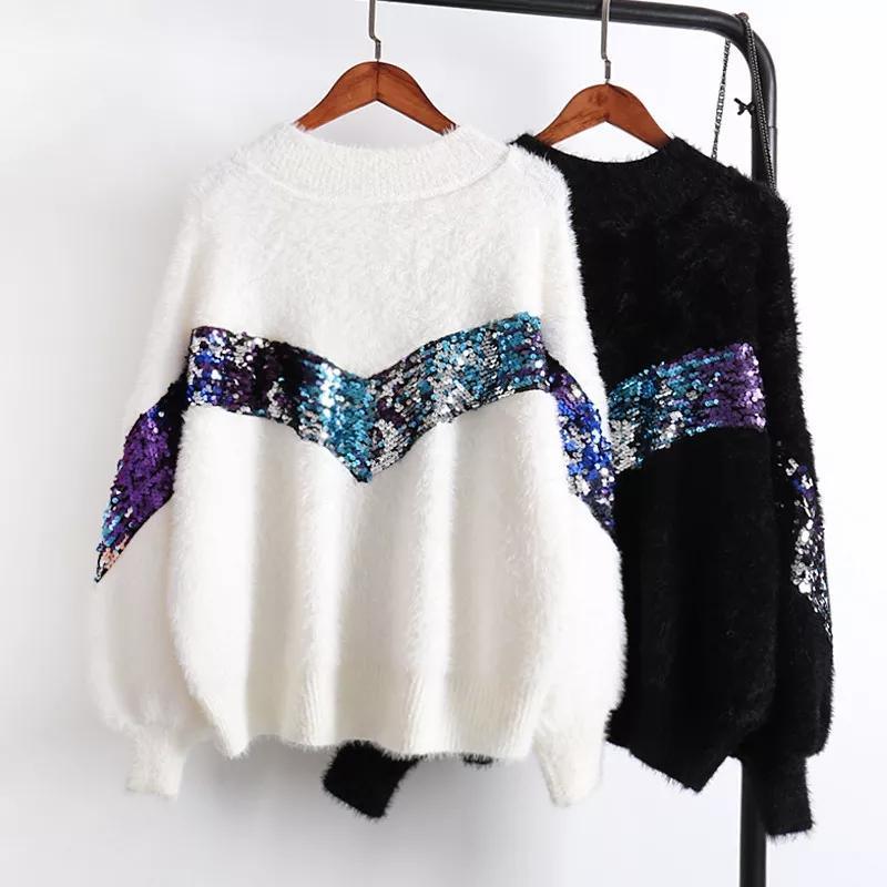 Fuzzy Sequined Jumpers - Alamode By Akanksha