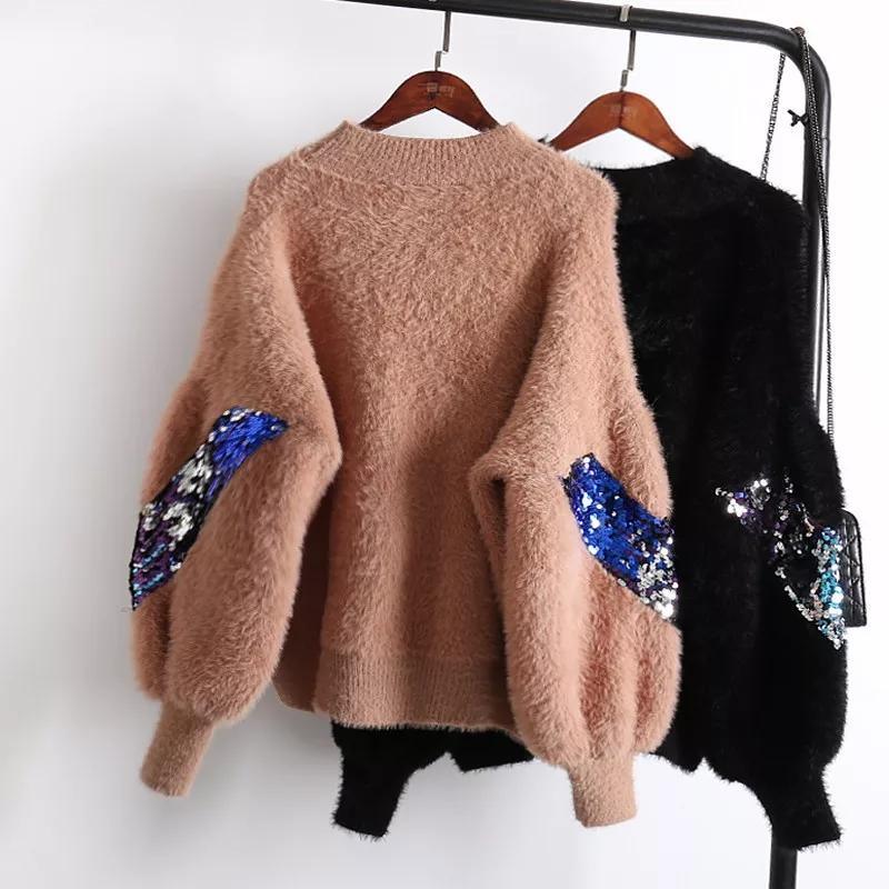 Fuzzy Sequined Jumpers - Alamode By Akanksha