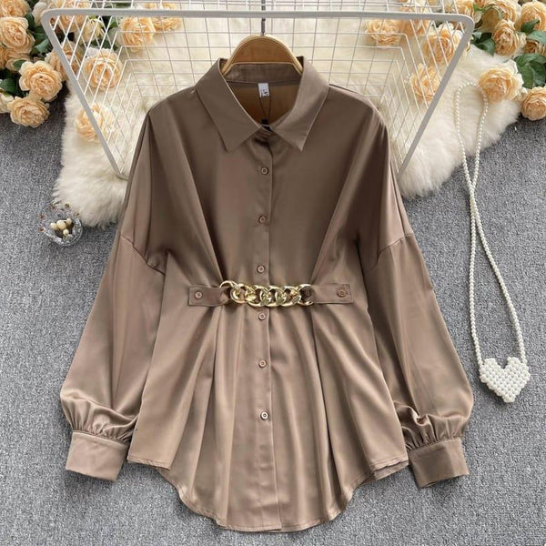 Renata Satin Shirt Dress - Alamode By Akanksha