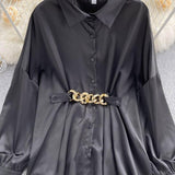 Renata Satin Shirt Dress - Alamode By Akanksha