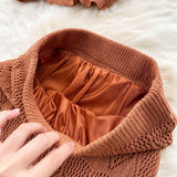 Esme Crochet Coord Set in Brown - Alamode By Akanksha
