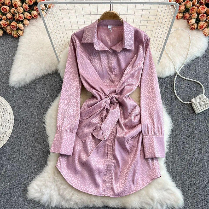 Lipasa Satin Shirt Dress - Alamode By Akanksha