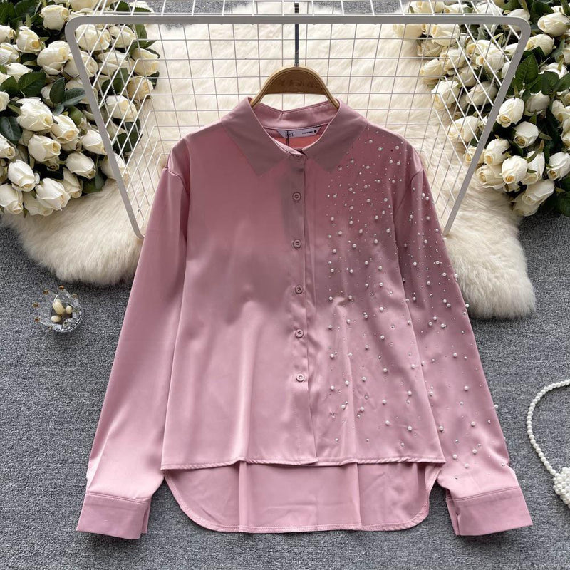 Bridget Pearl Satin Detailed Tops - Alamode By Akanksha