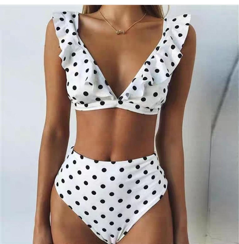 Polka Ruffled Bikinis - Alamode By Akanksha