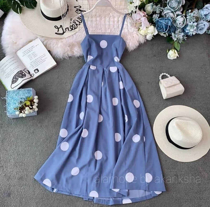Sesta Polka Midi Dress - Alamode By Akanksha