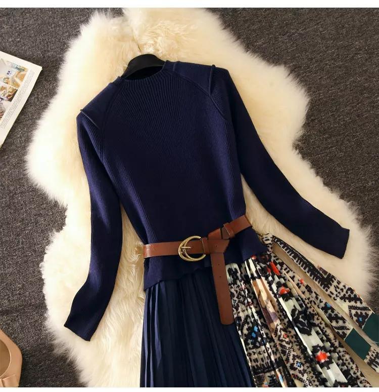 Tenker Bell Pleated Dress With Belt - Alamode By Akanksha