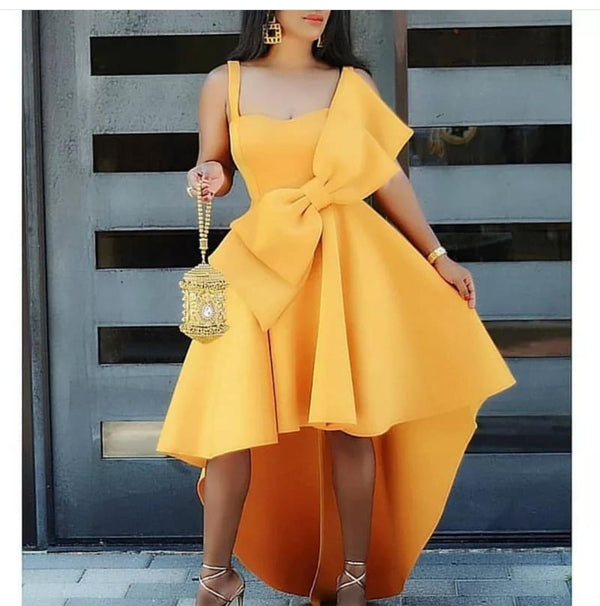 The Yellow Bow Dress - Alamode By Akanksha