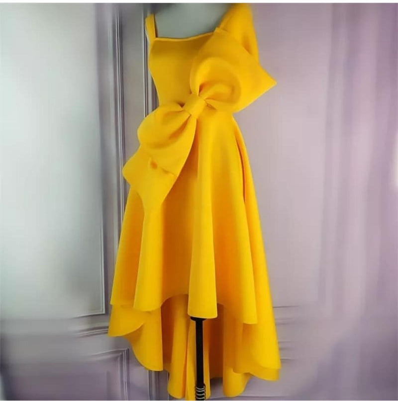 Yellow bow dress clearance