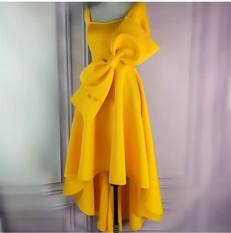 The Yellow Bow Dress - Alamode By Akanksha