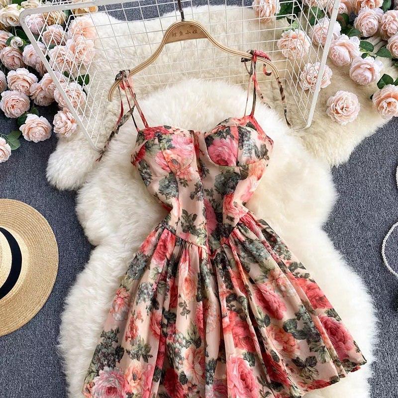 ORANGE FLORAL SHORT DRESS WITH FULL SLEEVES RFD