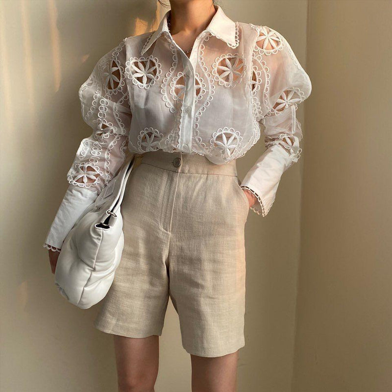 Milan Eyelet Blouse - Alamode By Akanksha