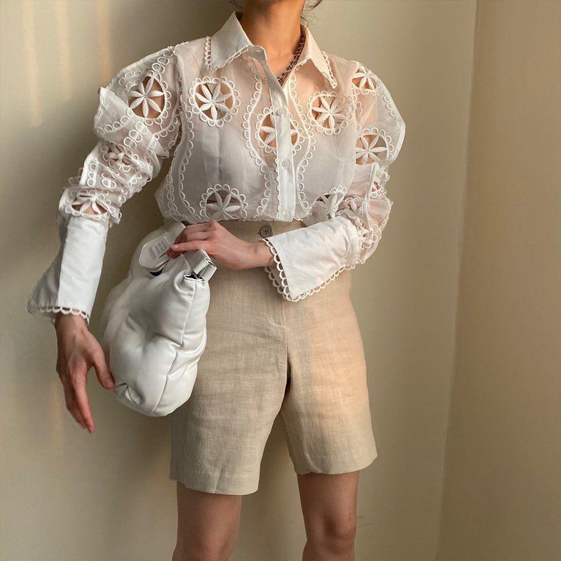 Milan Eyelet Blouse - Alamode By Akanksha