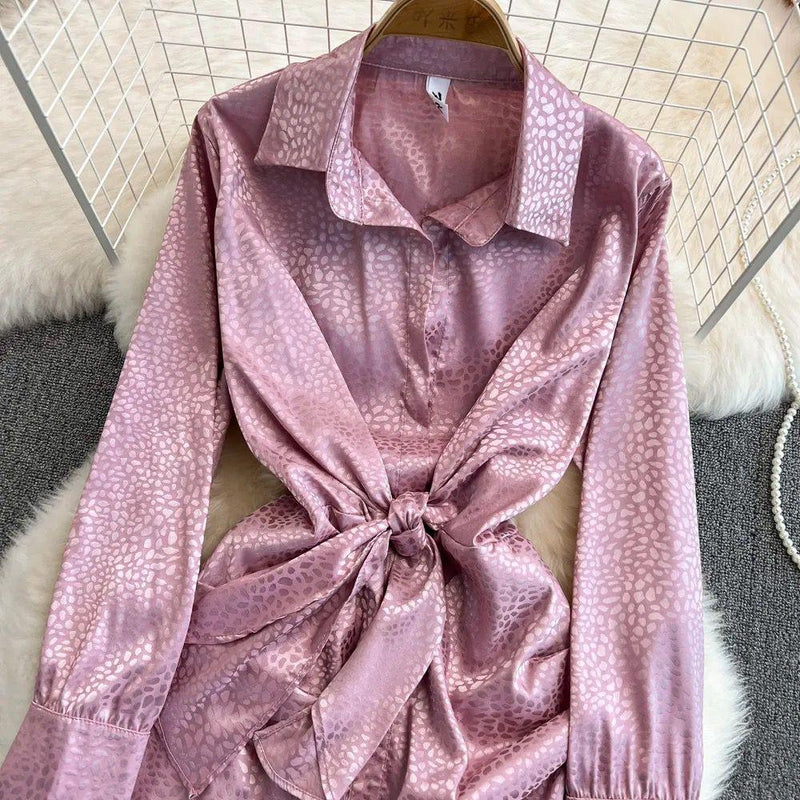 Lipasa Satin Shirt Dress - Alamode By Akanksha