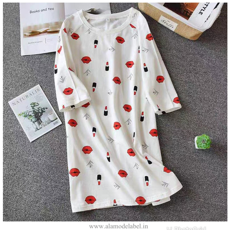 Silvesta Cotton Nightdress - Alamode By Akanksha