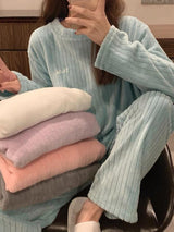 Pesto Fleece Nightsuit - Alamode By Akanksha