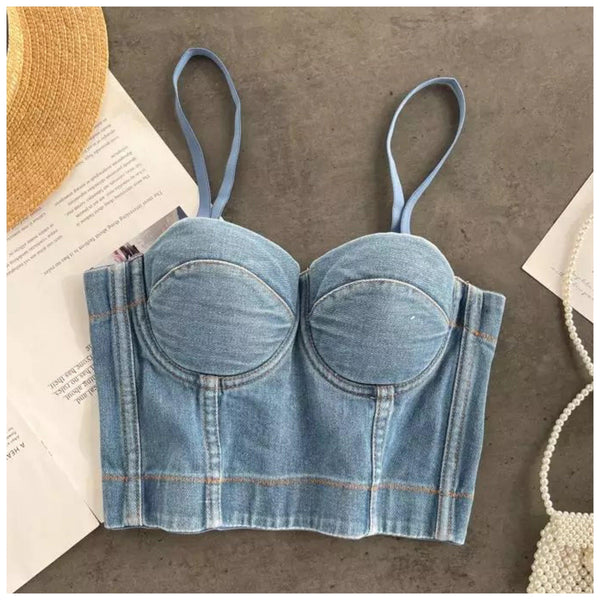 Aster Denim Bustier - Alamode By Akanksha