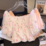 Jill Statement Floral Tops - Alamode By Akanksha