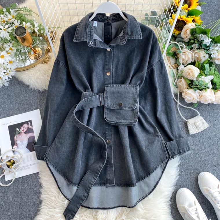 Winster Denim Shirt with Waist Bag - Alamode By Akanksha