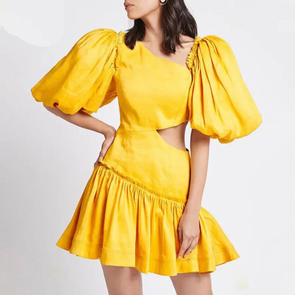 Mark Summer Dress In Yellow - Alamode By Akanksha