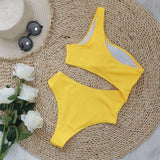 Yellow Cutout Swimsuit - Alamode By Akanksha