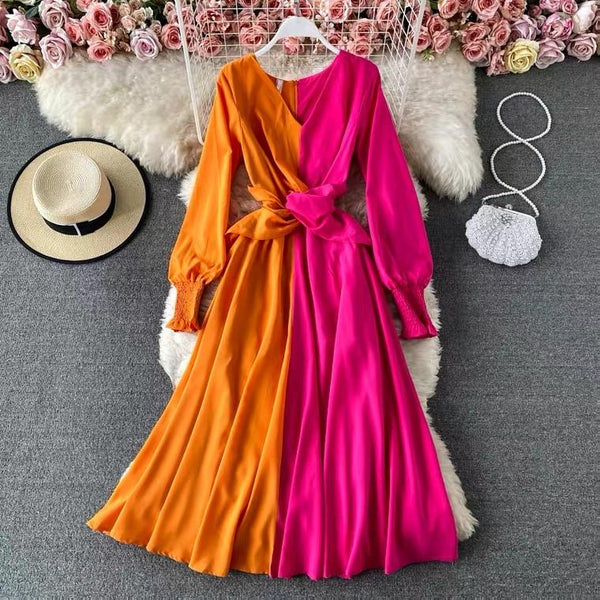 Colour Block Maxi Dress - Alamode By Akanksha