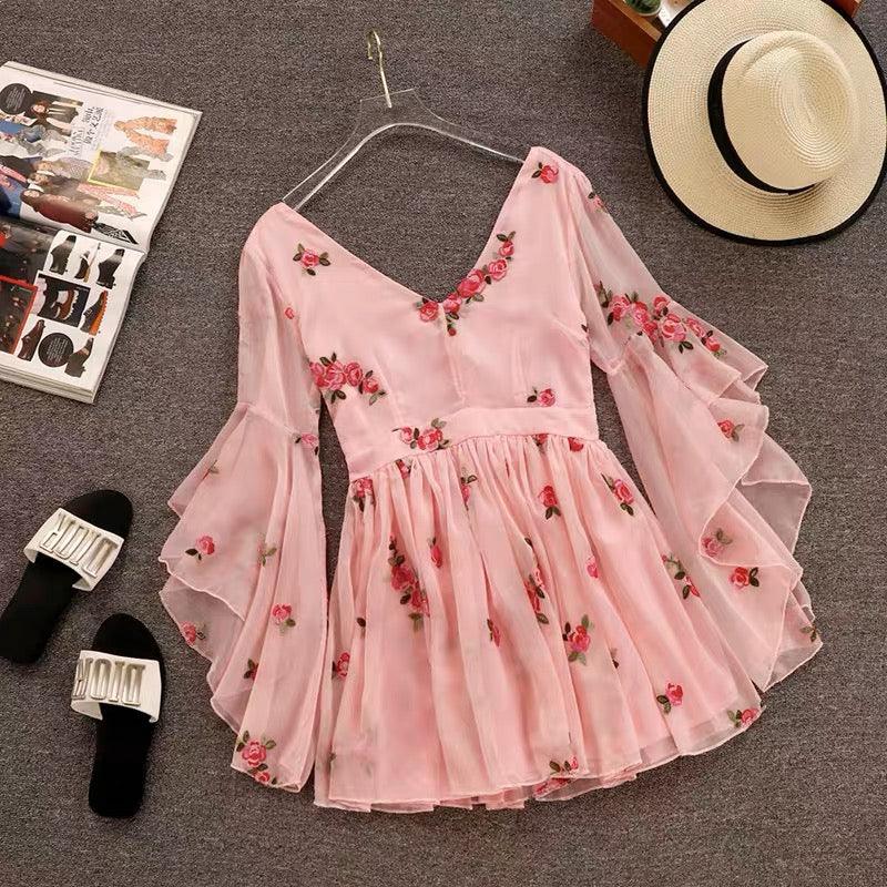BEPEITHY Little Flower Girls Dresses For Wedding Party Sleeveless  Embroidery Kids Pink Christmas Gown For Baby Birthday 2023 - AliExpress