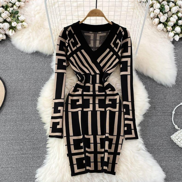 Woollen Wine Fusion Stretchable Cowl Neck Aline Dress-Plus Size  Clothing(XS-10XL)