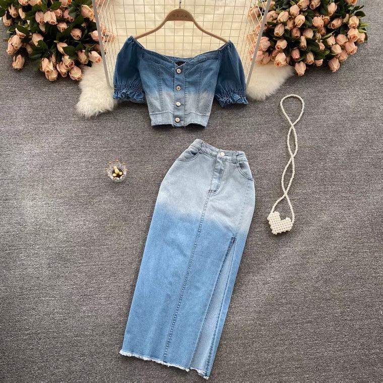 Laurel Denim Coord Set - Alamode By Akanksha