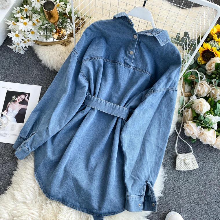Winster Denim Shirt with Waist Bag - Alamode By Akanksha