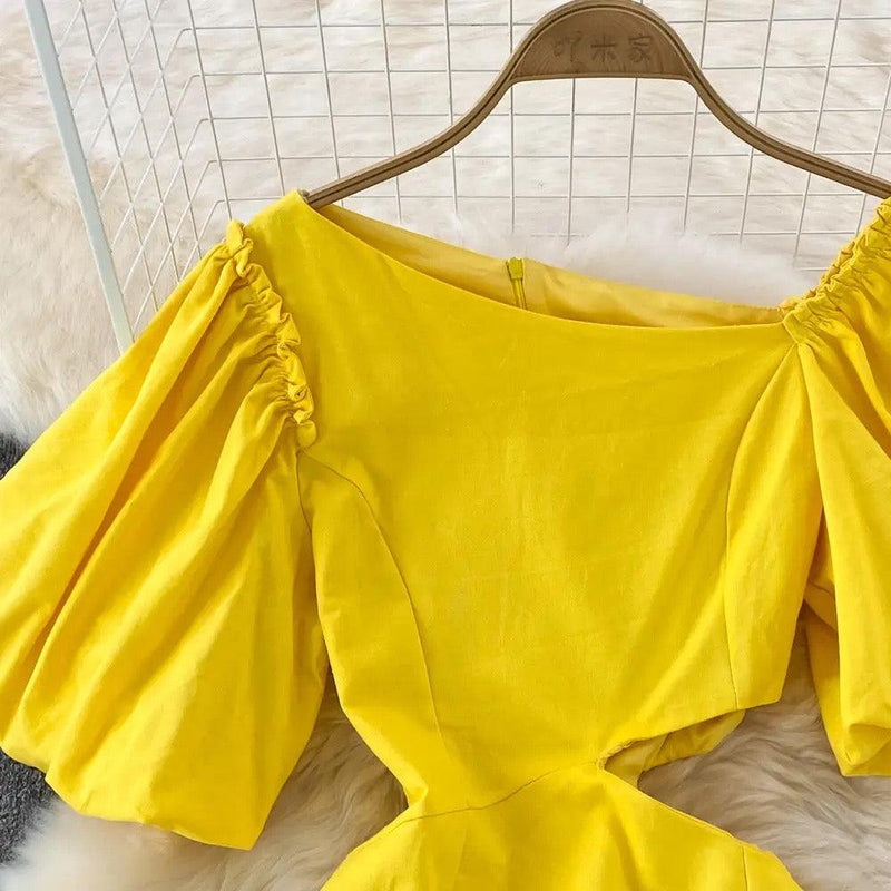Mark Summer Dress In Yellow - Alamode By Akanksha