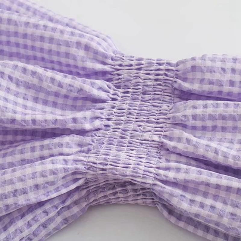 Clara Gingham Statement Blouse - Alamode By Akanksha