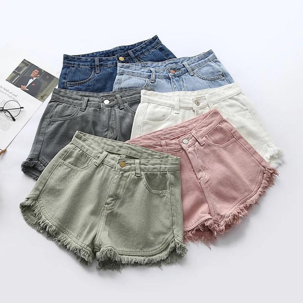 Buy Romwe Girls Cute Denim Shorts Ripped Frayed Raw Hem Jeans Summer  Shorty Shorts at Amazonin