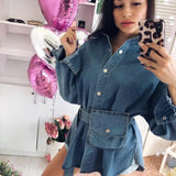 Winster Denim Shirt with Waist Bag - Alamode By Akanksha