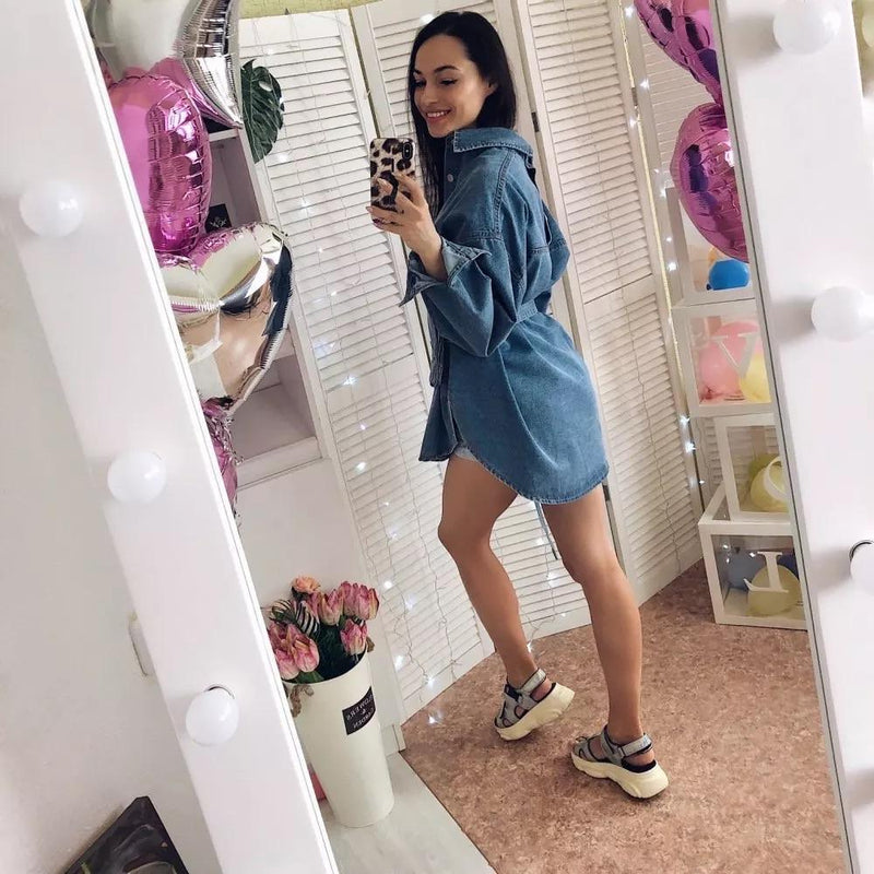 Winster Denim Shirt with Waist Bag - Alamode By Akanksha