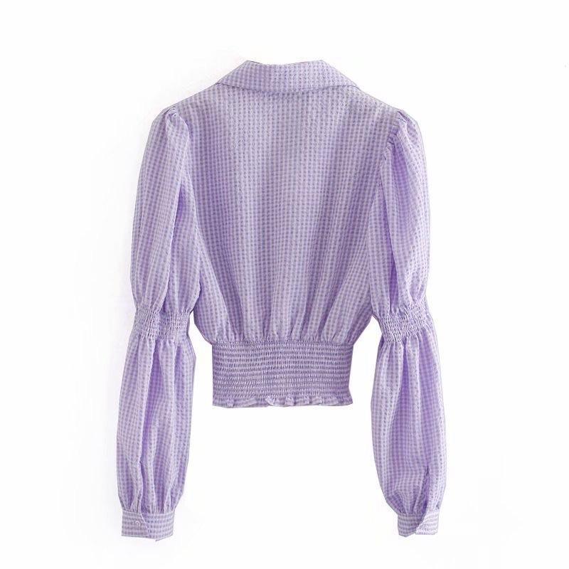 Clara Gingham Statement Blouse - Alamode By Akanksha