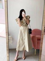 Mimi Ruffled Cotton Dress - Alamode By Akanksha