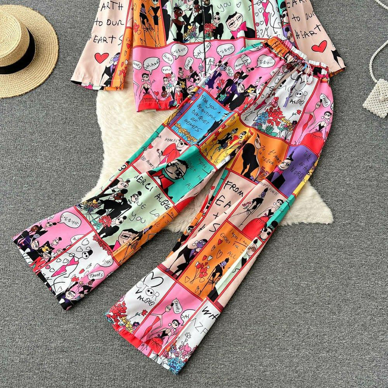 Cartoon Abstract Coord Set - Alamode By Akanksha