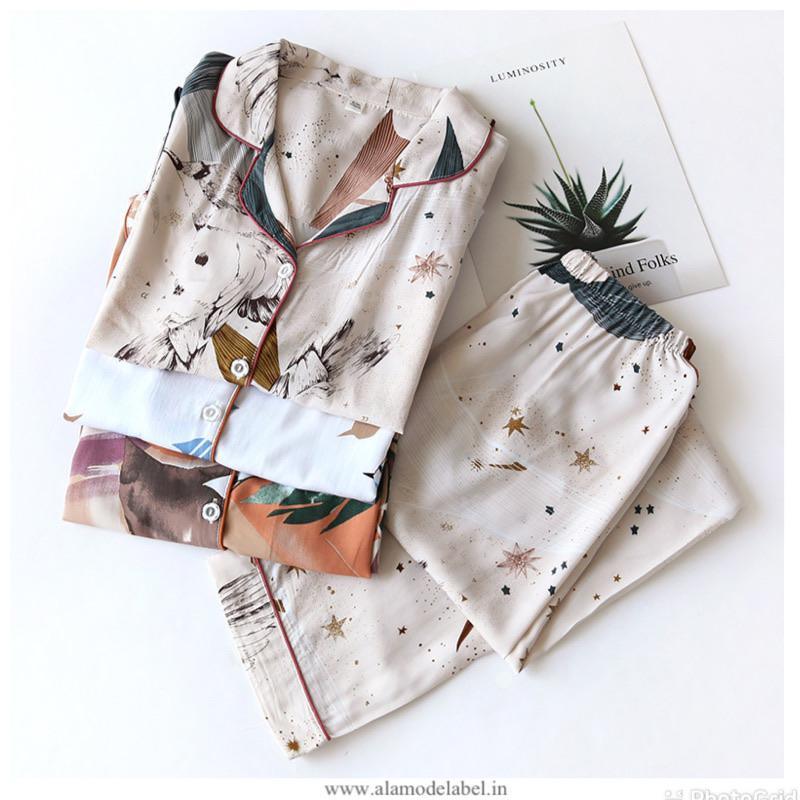 Fressia Cotton Nightsets - Alamode By Akanksha