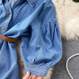 Mathews Denim Dress with Belt - Alamode By Akanksha