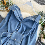 Winster Denim Shirt with Waist Bag - Alamode By Akanksha